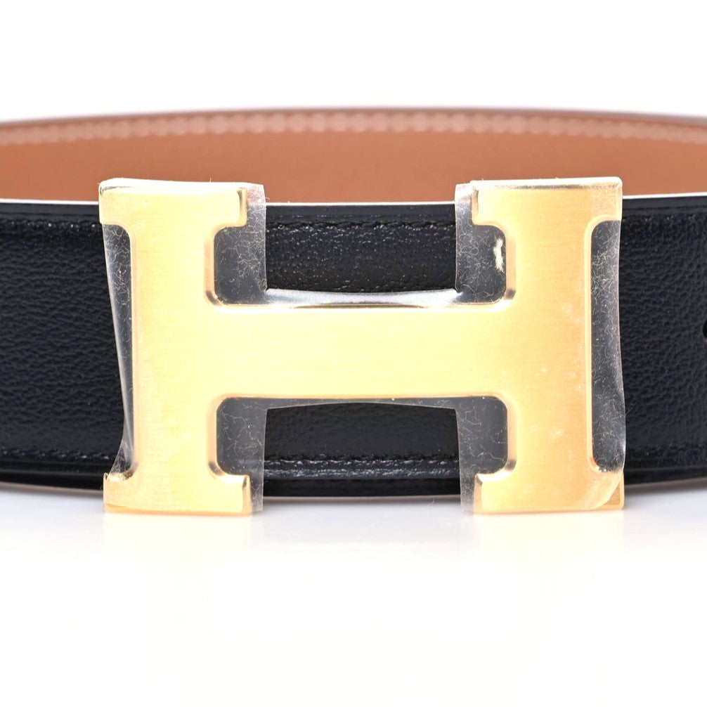 Hermes Box Togo 32mm H Belt 85 Black Gold 3 of 8