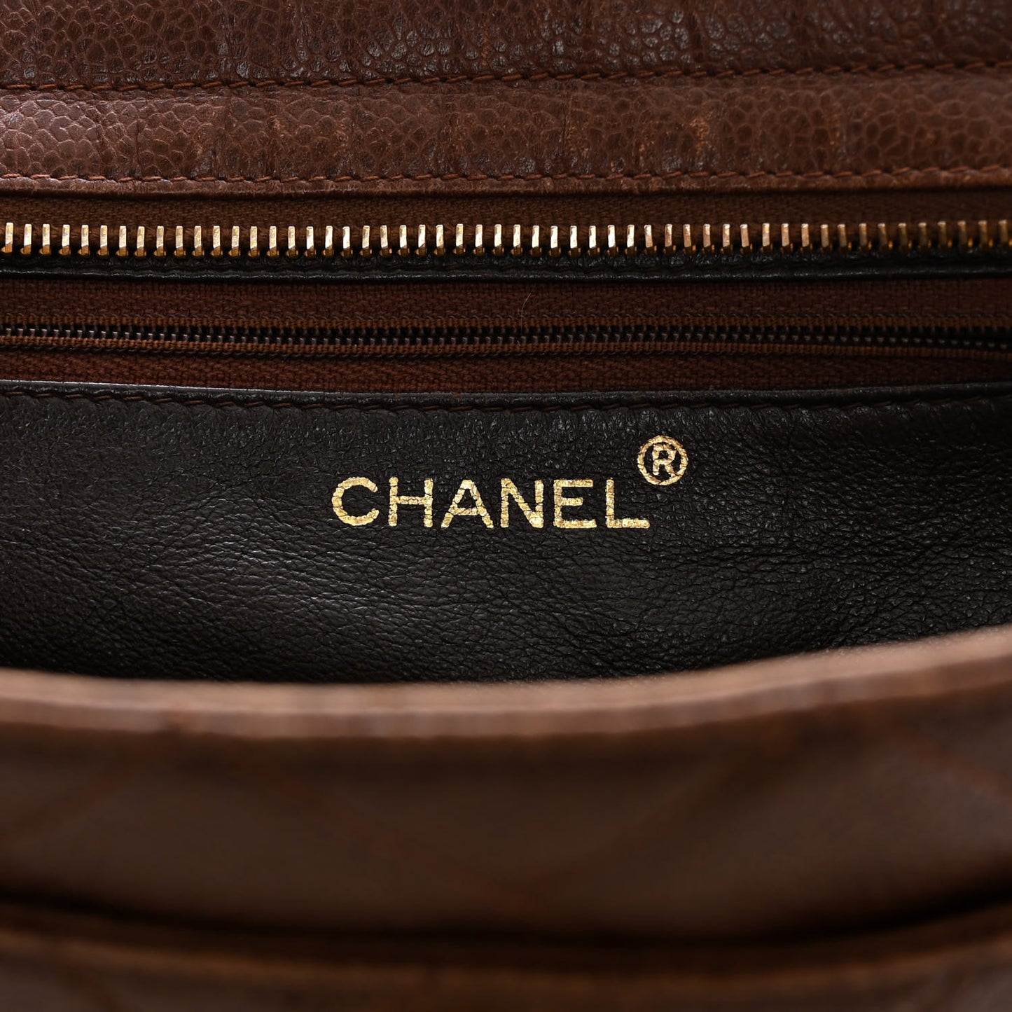 Caviar Quilted Shoulder Bag Brown