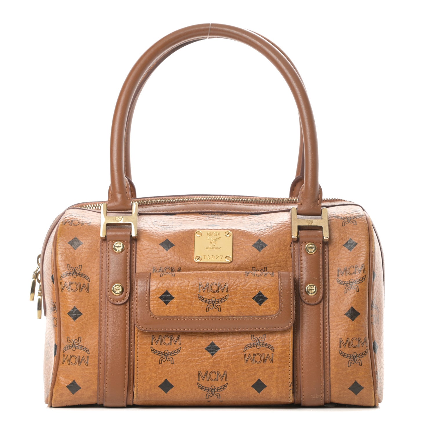 MCM Visetos Satchel Cognac 1 of 18