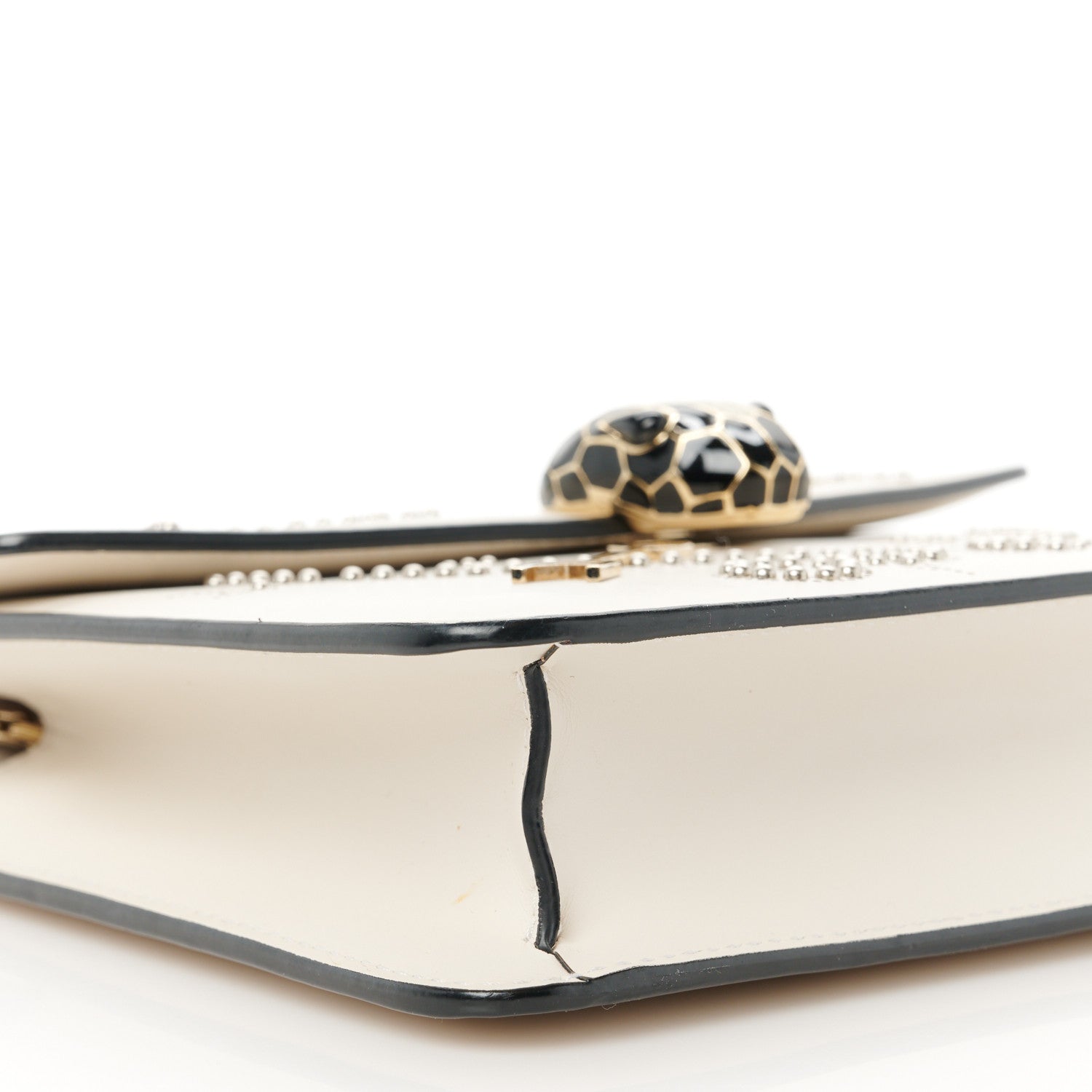 Bulgari Calfskin Studded Serpenti In Love Forever Crossbody Bag White 10 of 11