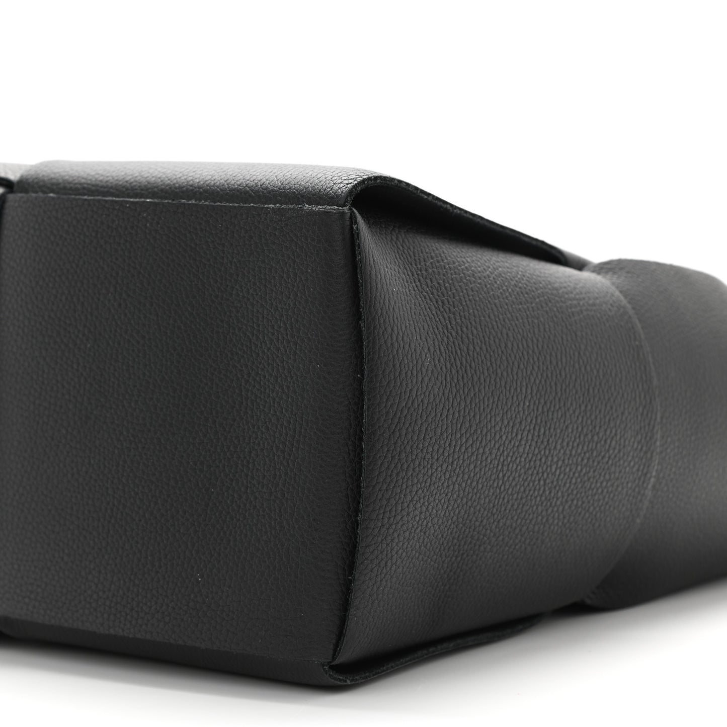 Grained Calfskin Maxi Intrecciato Arco Tote Black