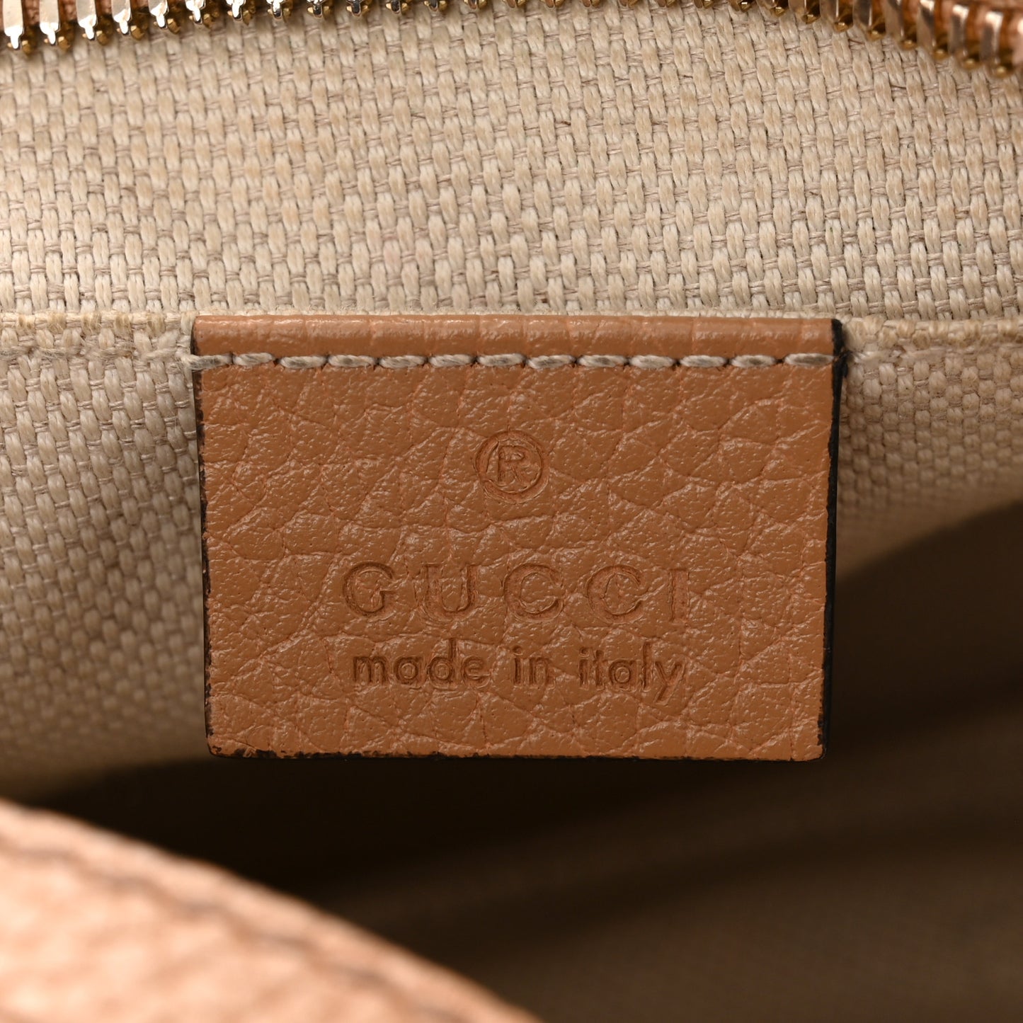 Pebbled Calfskin Small Soho Disco Bag Camelia