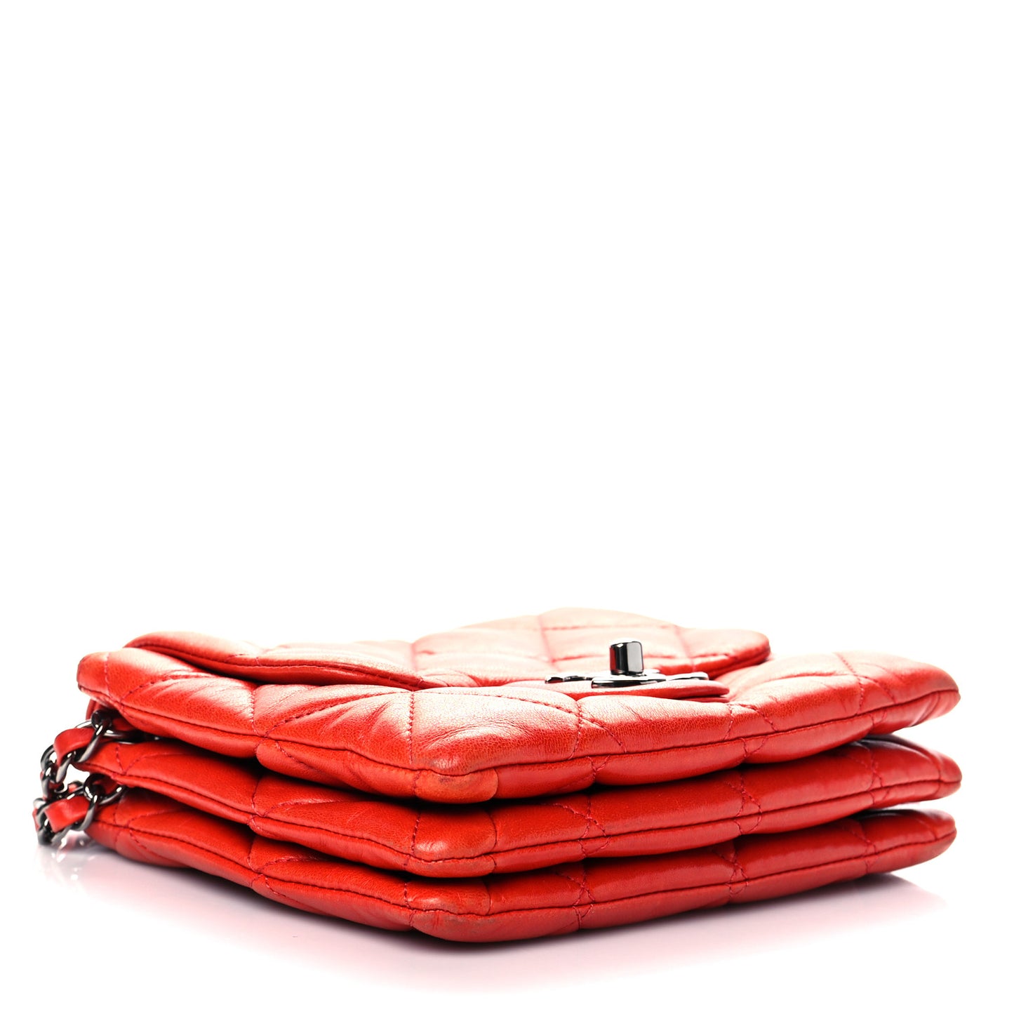 Lambskin Quilted Mini Chanel 3 Flap Red
