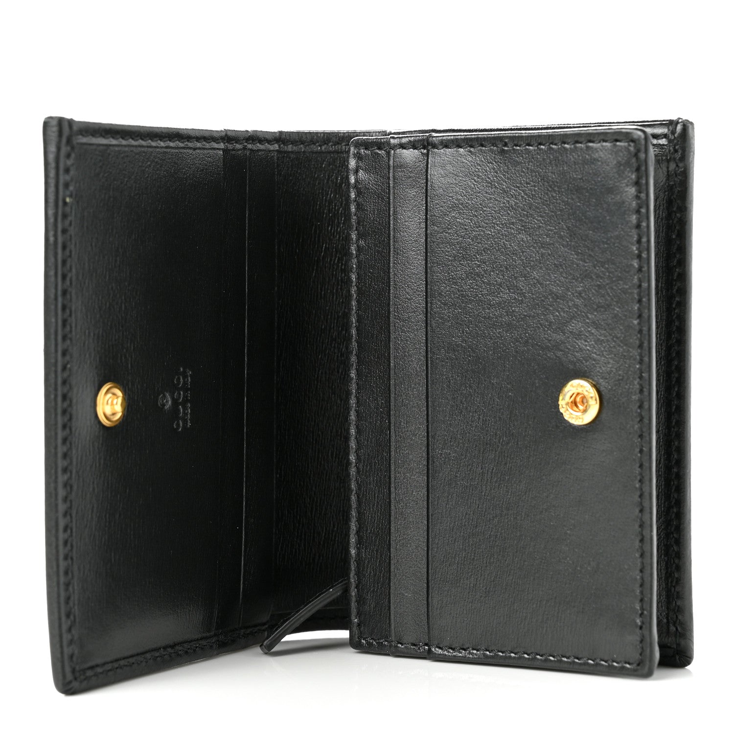 Gucci Boarded Plutone Calfskin Horsebit 1955 Card Case Wallet Black 5 of 8