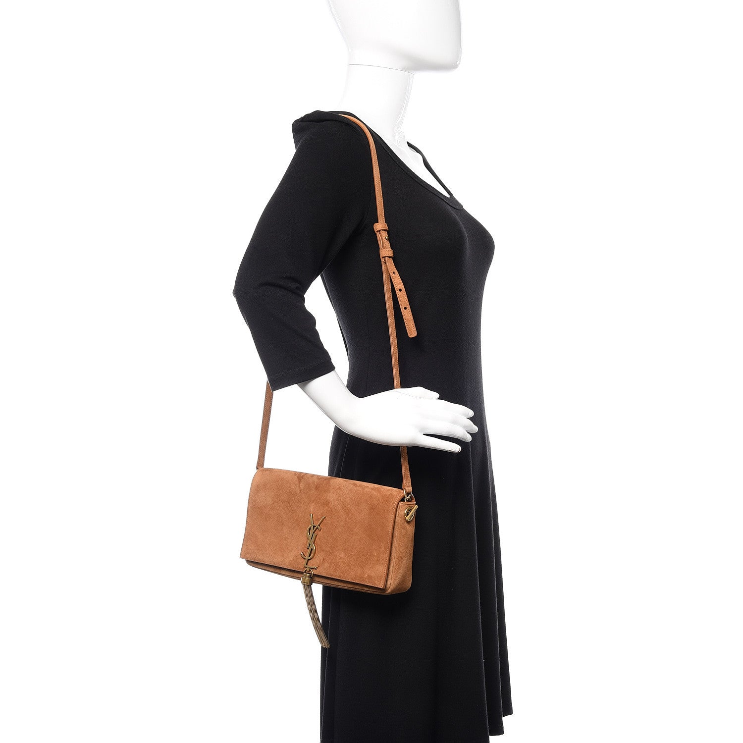 Saint Laurent Suede Monogram Tassel Kate 99 Cinnamon 2 of 9