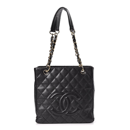 Chanel Caviar Quilted Petit Shopping Tote PST Black 1 of 10