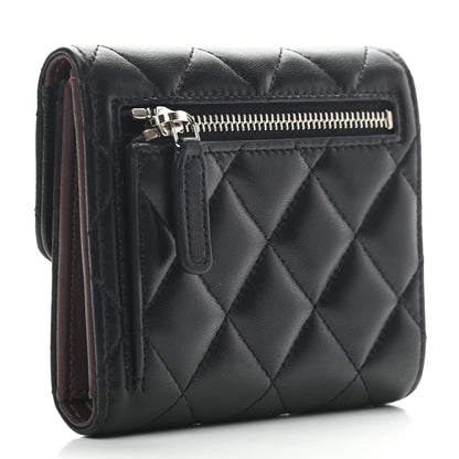 Chanel Lambskin Quilted Compact Flap Wallet Black 3 of 7