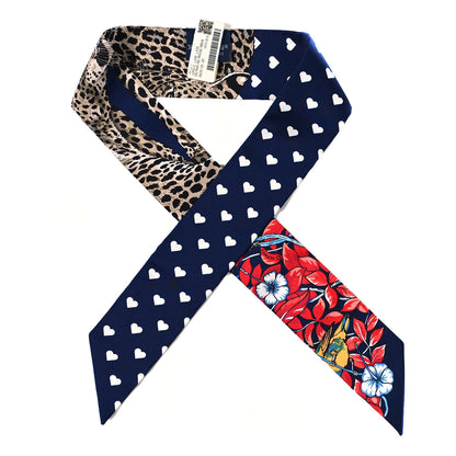 Hermes Silk Jungle Love Twilly Marine Rouge Brun 1 of 3