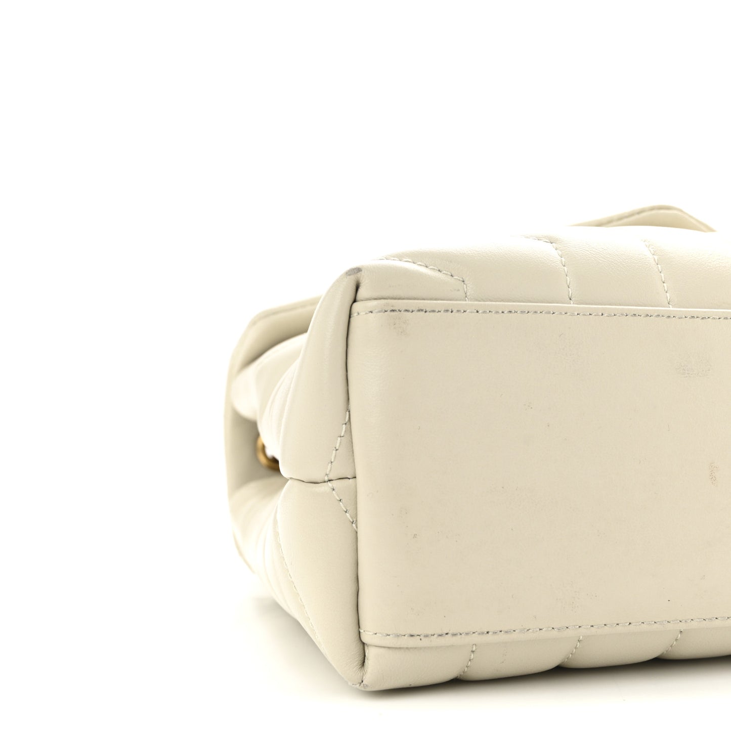 Calfskin Y Quilted Monogram Small Loulou Chain Satchel Crema Soft