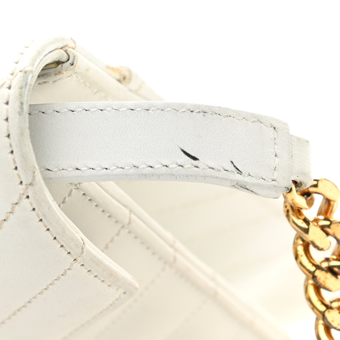 Calfskin Monogram Chevron Shoulder Bag Crema Soft