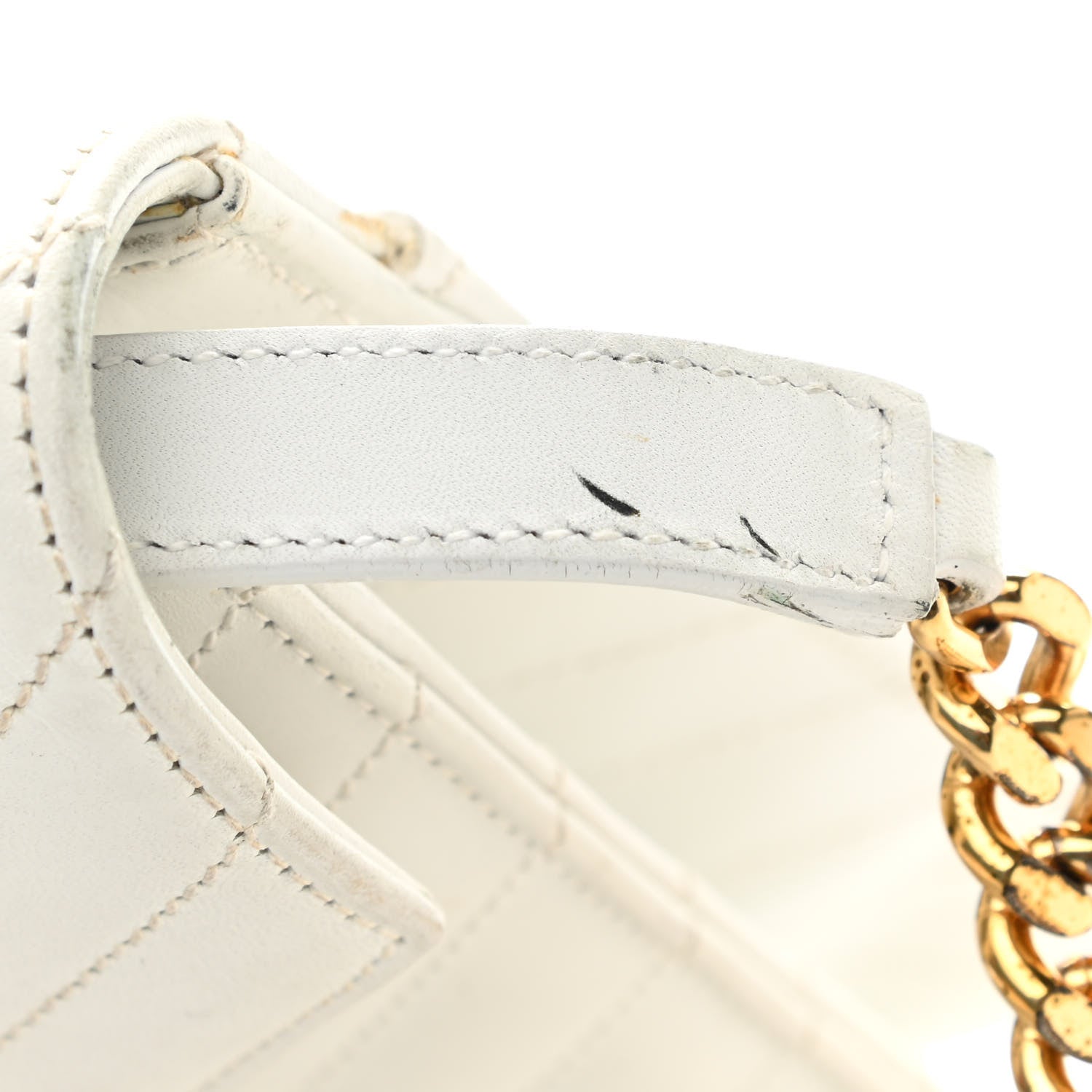 Saint Laurent Calfskin Monogram Chevron Shoulder Bag Crema Soft 15 of 17