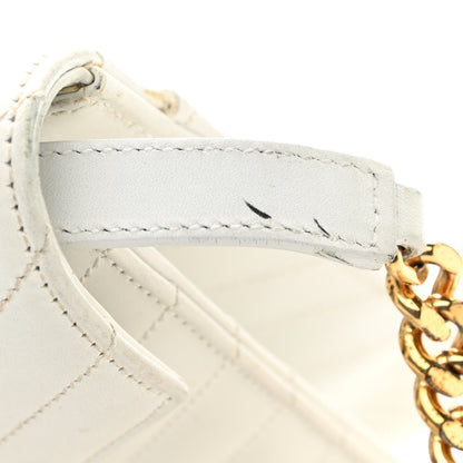 Saint Laurent Calfskin Monogram Chevron Shoulder Bag Crema Soft 15 of 17