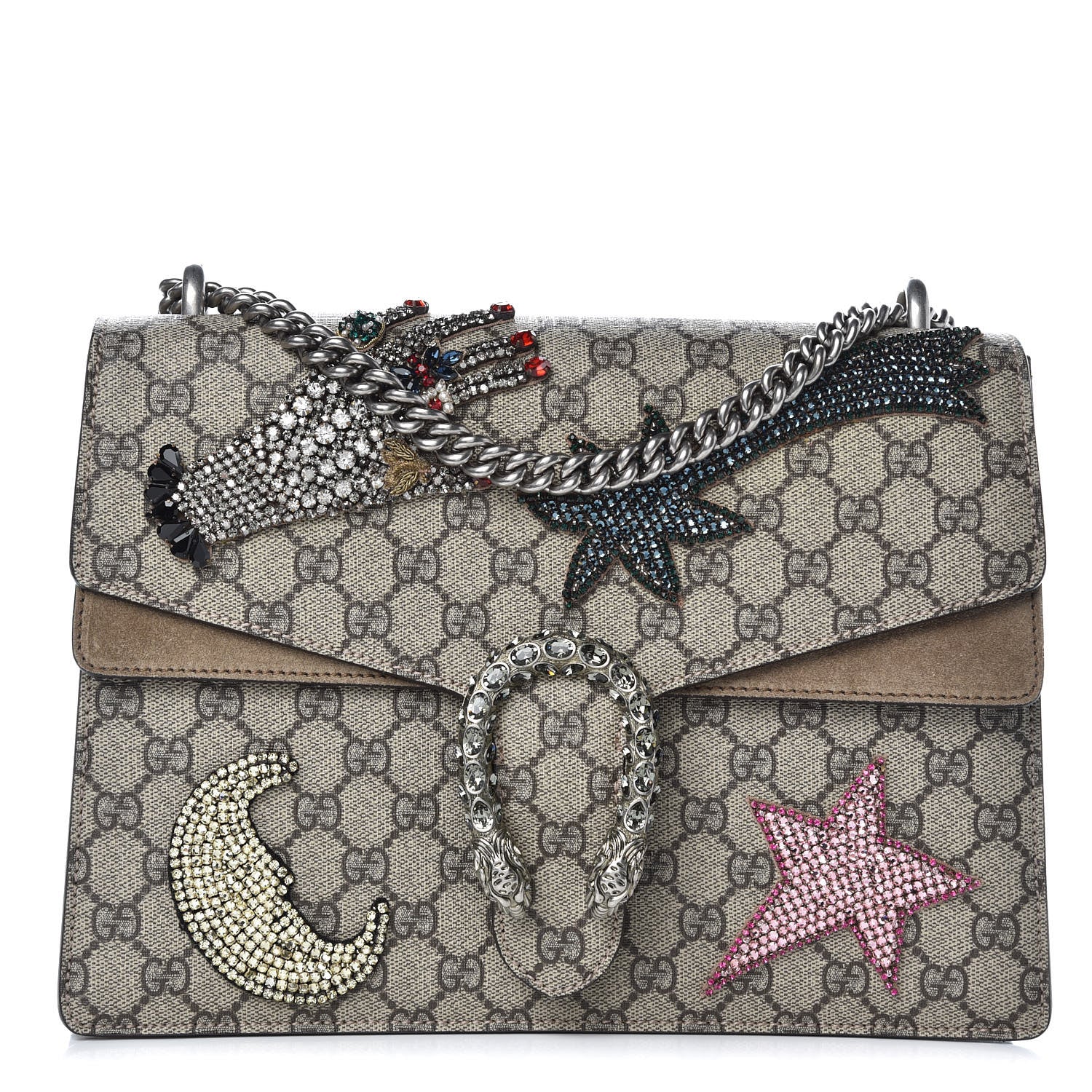 Gucci GG Supreme Monogram Shooting Star Embroidered Medium Dionysus Shoulder Bag Beige 1 of 13