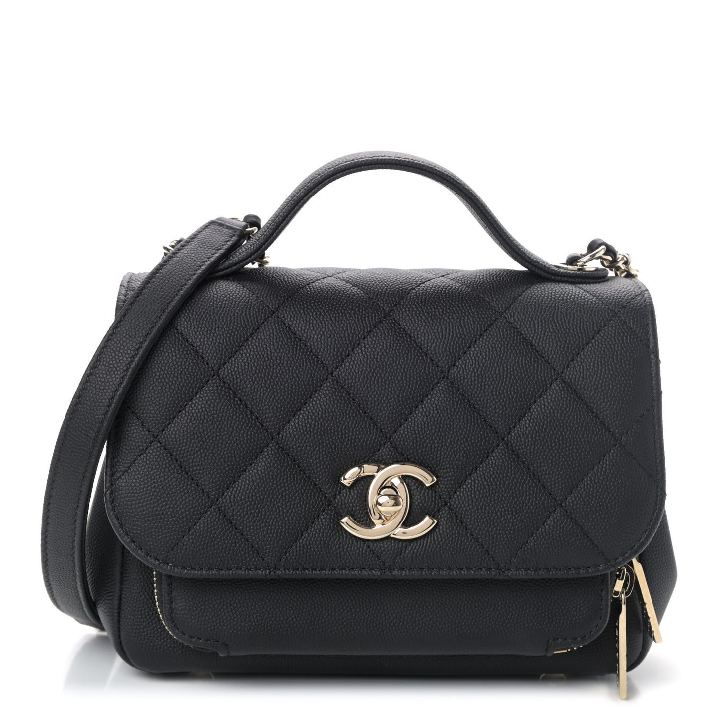 Caviar Quilted Small Business Affinity Flap Black
