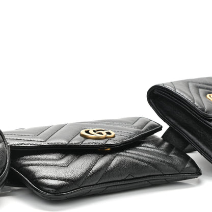 Gucci Calfskin Matelasse GG Marmont 2.0 Multi Belt Bag 85 34 Black 12 of 14