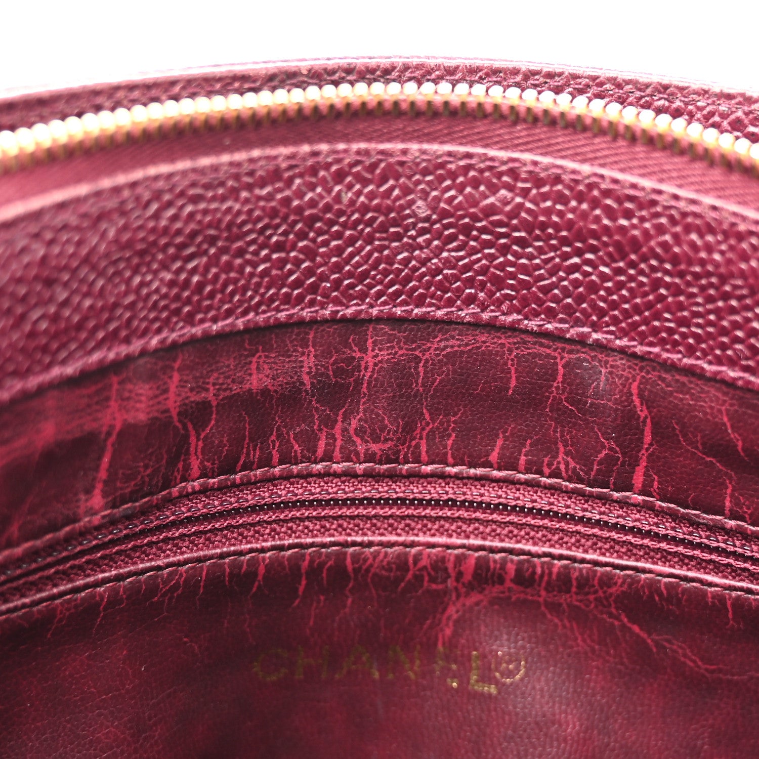 Chanel Caviar Flap Shoulder Bag Burgundy 12 of 16