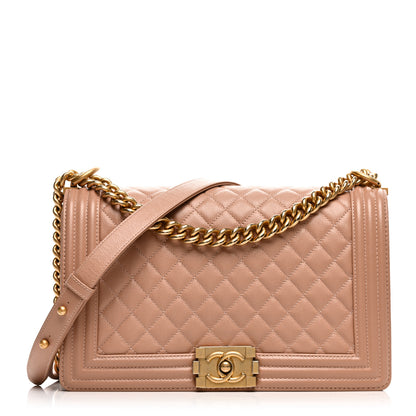 Chanel Caviar Quilted New Medium Boy Flap Beige 1 of 12