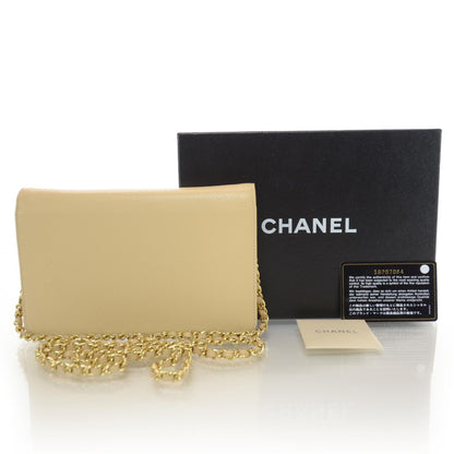 Chanel Caviar Wallet on Chain WOC Beige Clair 3 of 9