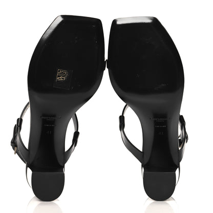 Saint Laurent Calfskin Cassandra 75 Sandals 41 Black 6 of 10