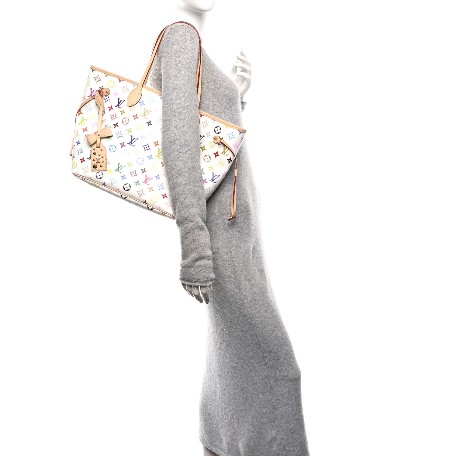 Louis Vuitton LV X TM Monogram Multicolor Neverfull MM White 2 of 9