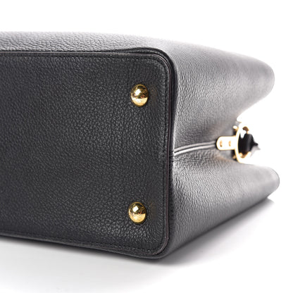 Louis Vuitton Taurillon Capucines MM Black 6 of 10