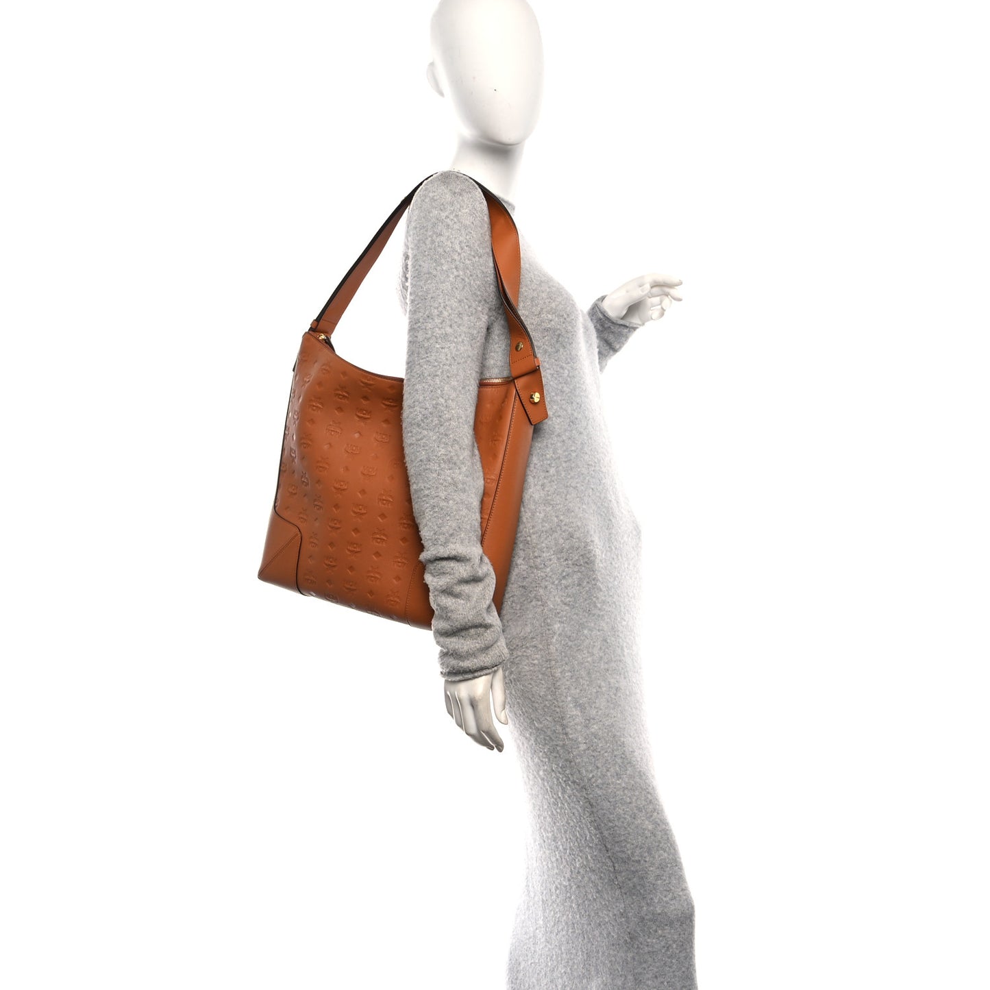 Calfskin Ottomar Monogram Large Klara Hobo Cognac