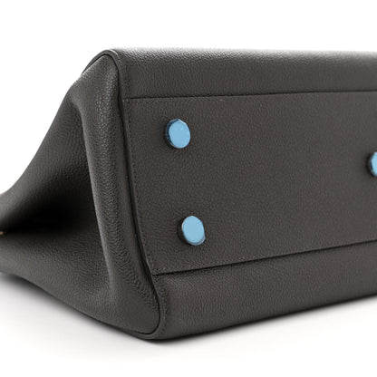 Saint Laurent Grained Calfskin Medium Cabas Rive Gauche Coal 8 of 12