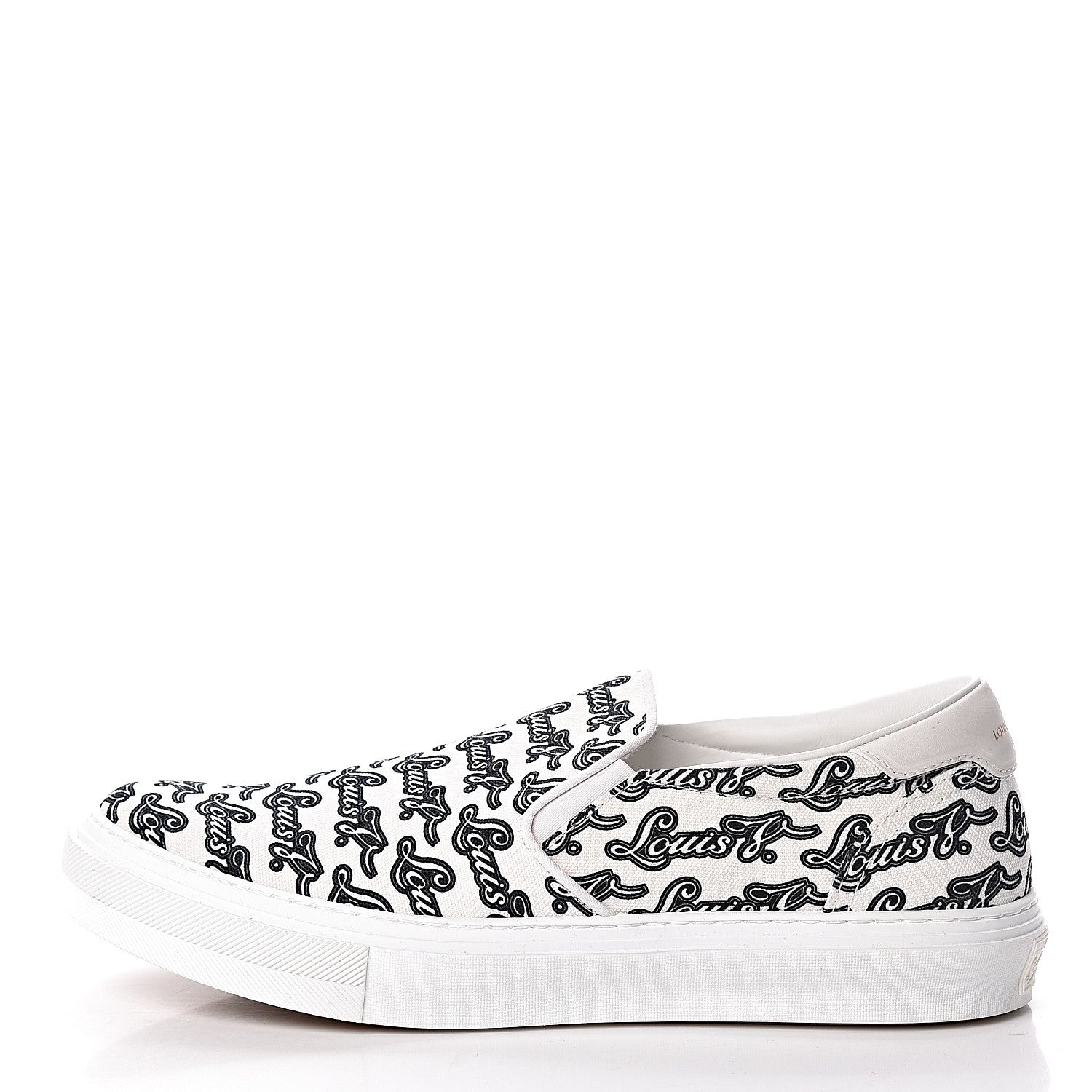 Louis Vuitton Canvas Logo Trocadero Slip On Sneakers 8 Black White 1 of 10