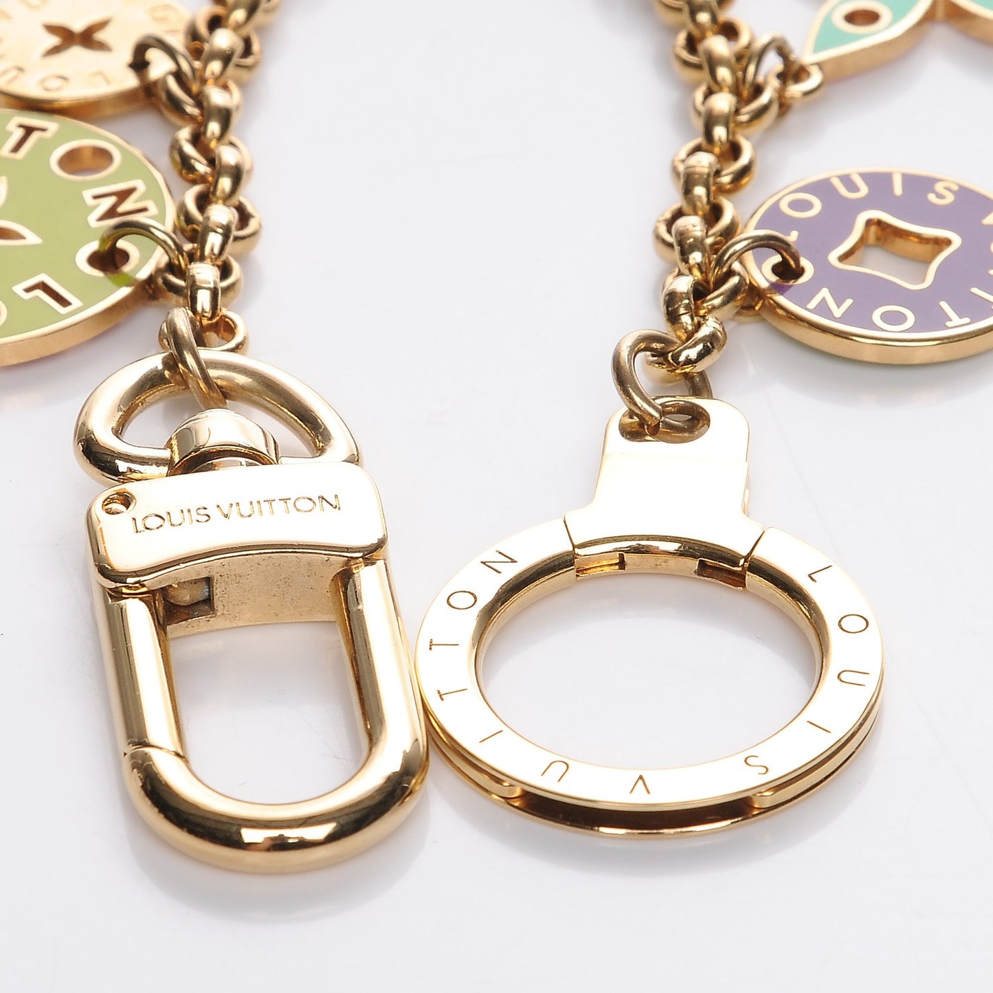 Enamel Looping Key Chain Bag Charm Multicolor