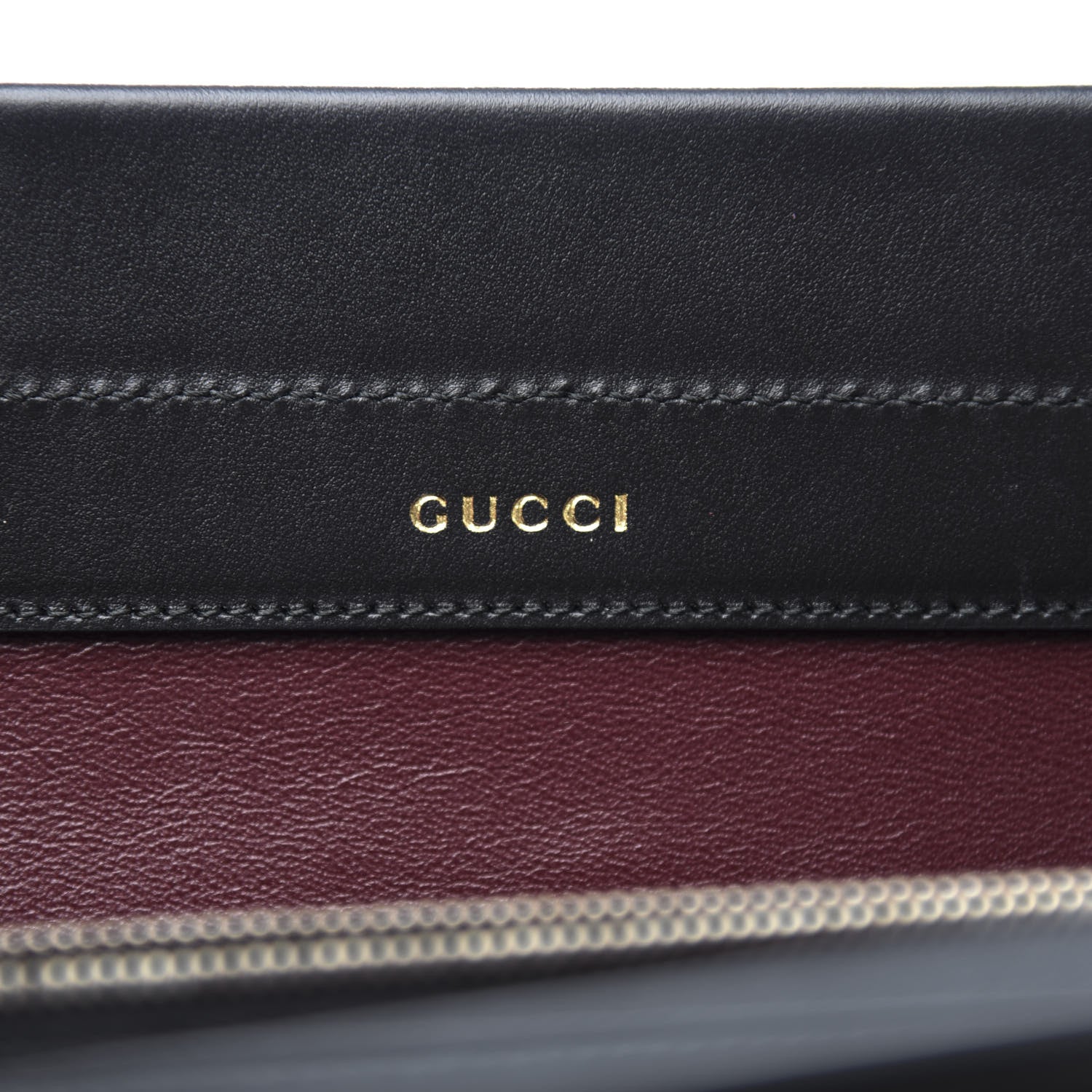 Gucci Smooth Calfskin Diagonal Striped Medium Zumi Top Handle Bag Black Beige 5 of 11