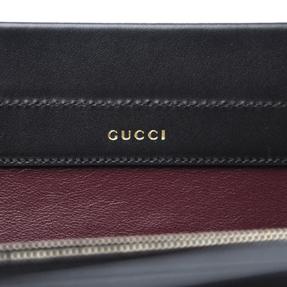 Gucci Smooth Calfskin Diagonal Striped Medium Zumi Top Handle Bag Black Beige 5 of 11