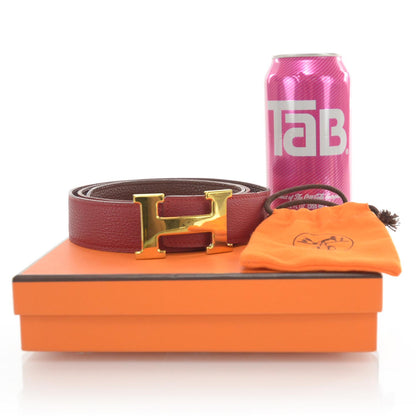 Hermes Leather Reversible H Belt 90 Red 2 of 5