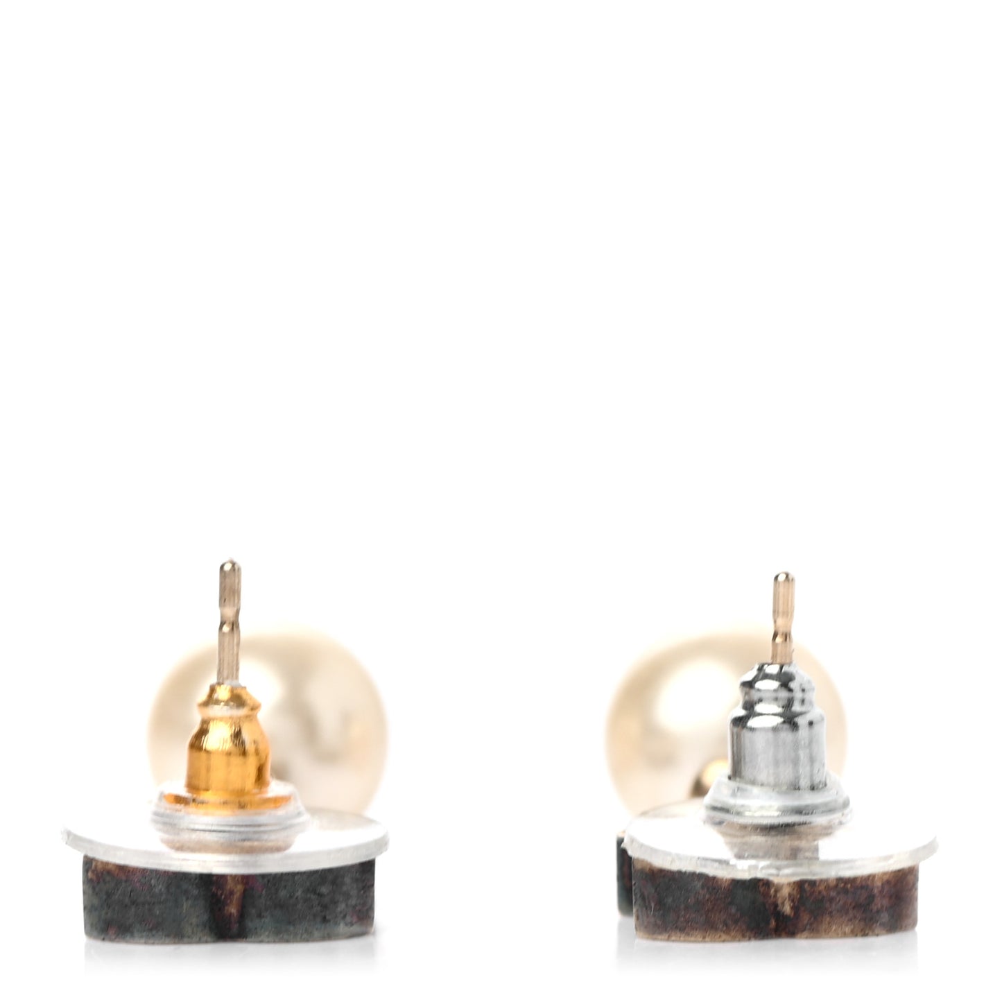 Pearl Enamel CC Drop Earrings Black