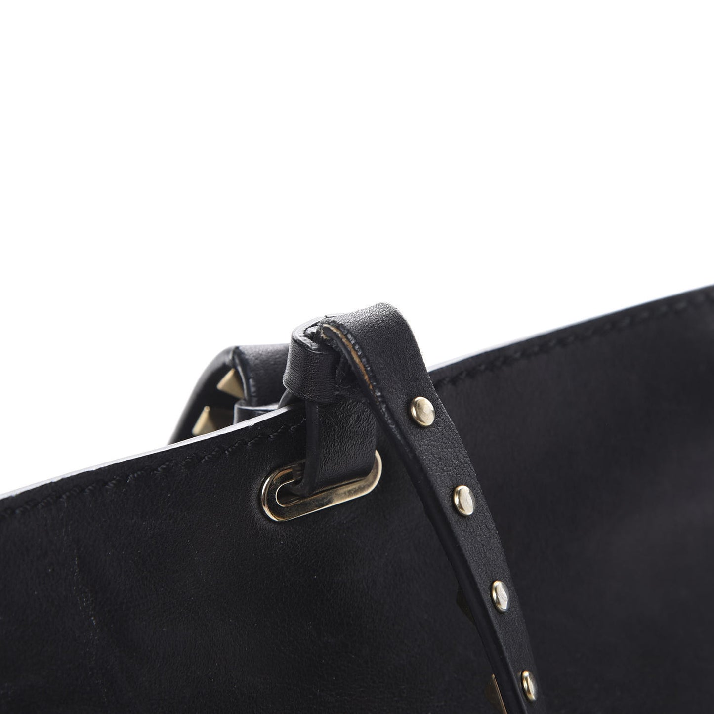 Vitello Medium Rockstud Tote Black