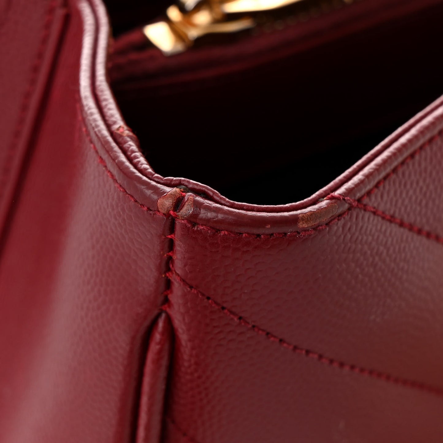 Grain De Poudre Matelasse Chevron Monogram Shopping Bag Oxblood