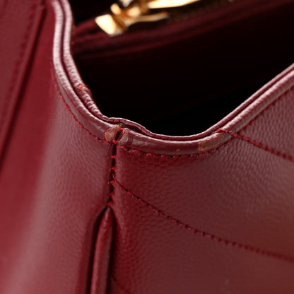 Saint Laurent Grain De Poudre Matelasse Chevron Monogram Shopping Bag Oxblood 13 of 15