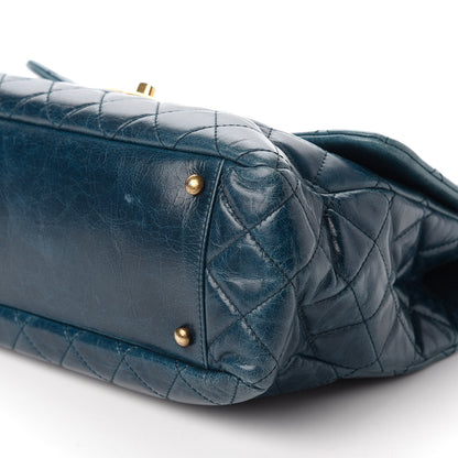 Chanel Glazed Calfskin Castle Rock Large Flap Blue 7 of 10