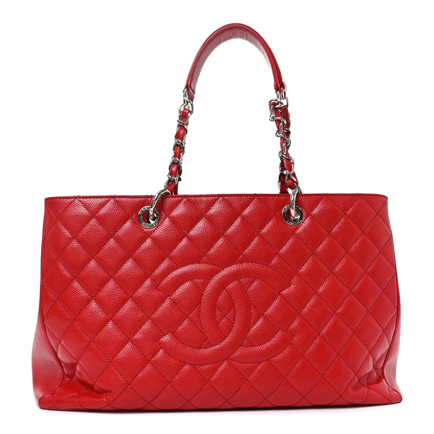 Caviar Quilted XL Grand Shopping Tote GST Red