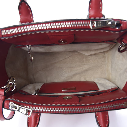 Prada City Calf Small Stitched Twin Pocket Tote Fuoco White 5 of 11
