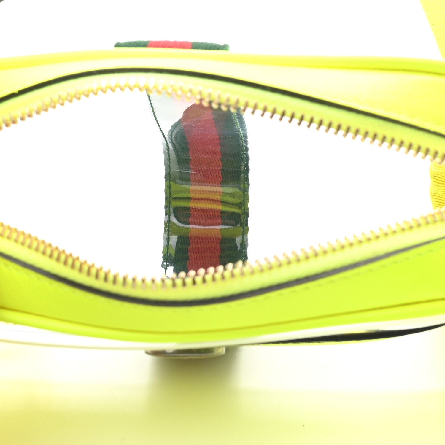 Gucci Vinyl Web Mini Ophidia Transparent Shoulder Bag Yellow Fluo 12 of 19