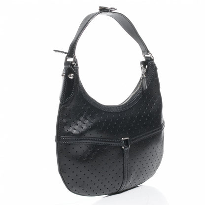 Gucci Leather Perforated Reins Hobo Black 3 of 7
