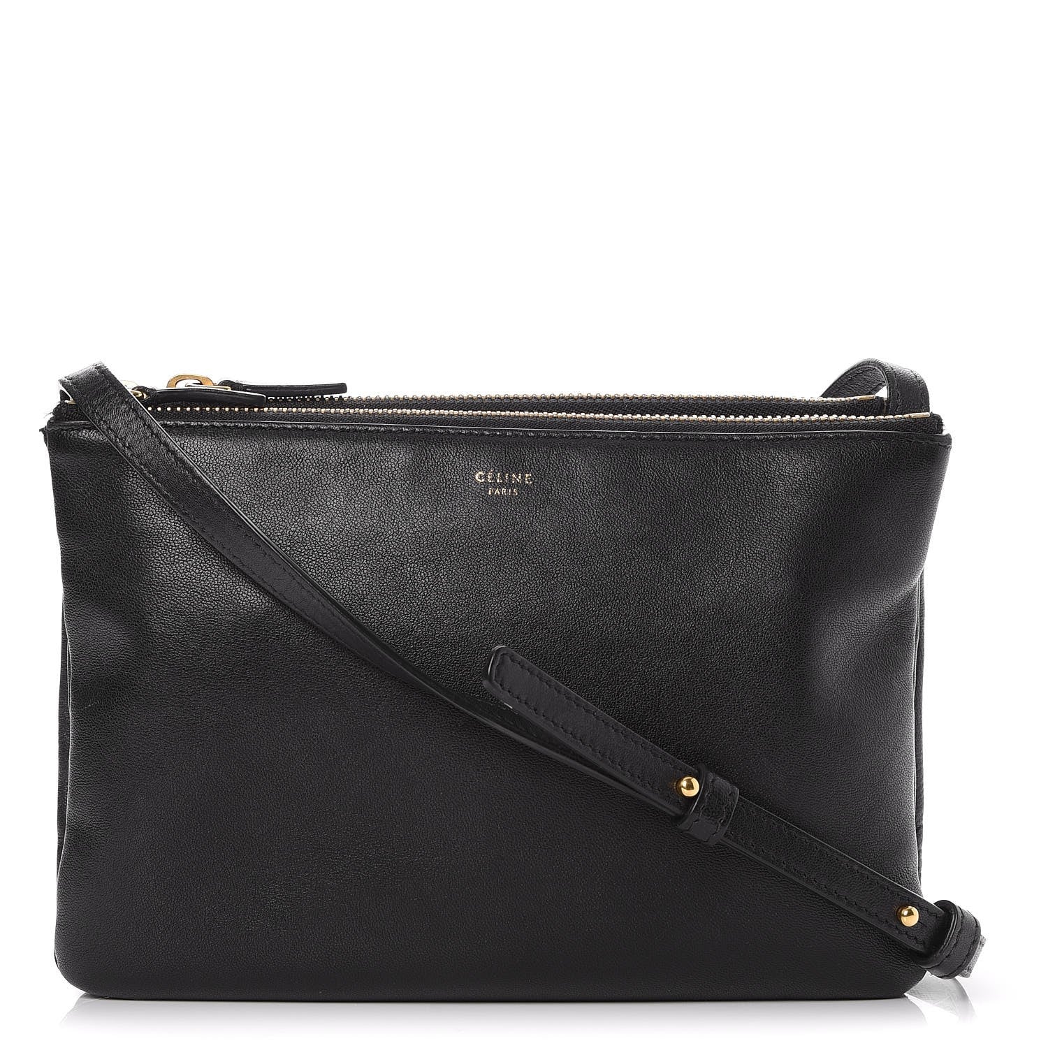Celine Lambskin Small Trio Crossbody Bag Black 1 of 7