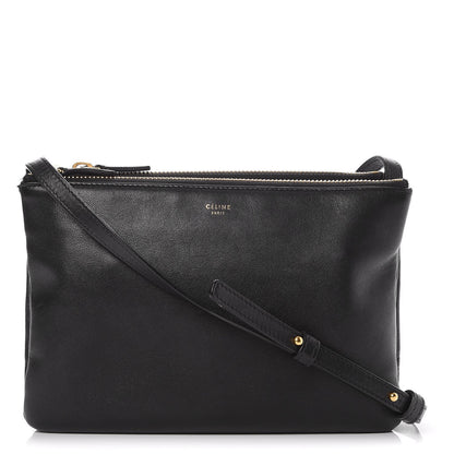 Celine Lambskin Small Trio Crossbody Bag Black 1 of 7