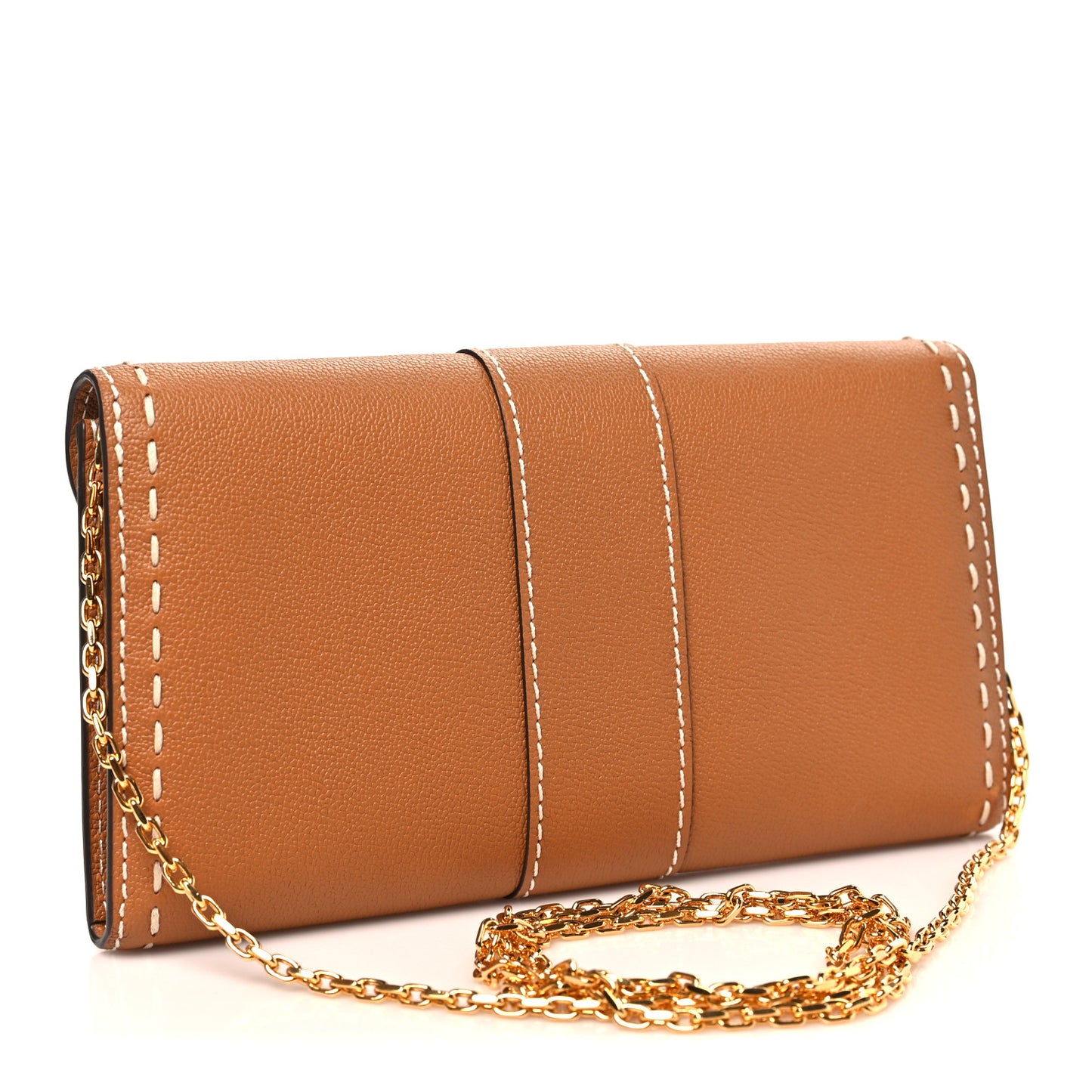 Rodeo Calfskin Surpique Brillant Wallet on Chain Vegetal