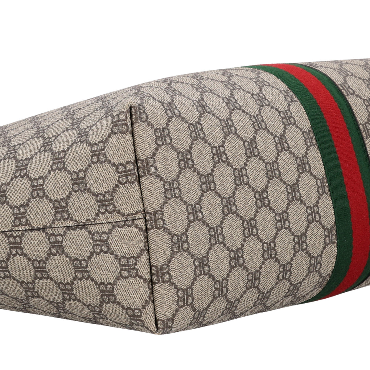 Gucci X BALENCIAGA BB Supreme Monogram Web Medium Ophidia Shopping Tote Beige New Acero 9 of 10