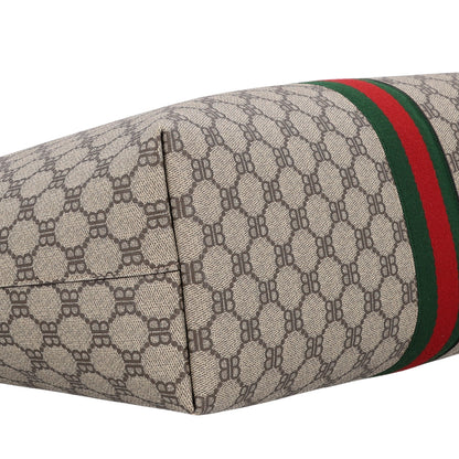 Gucci X BALENCIAGA BB Supreme Monogram Web Medium Ophidia Shopping Tote Beige New Acero 9 of 10