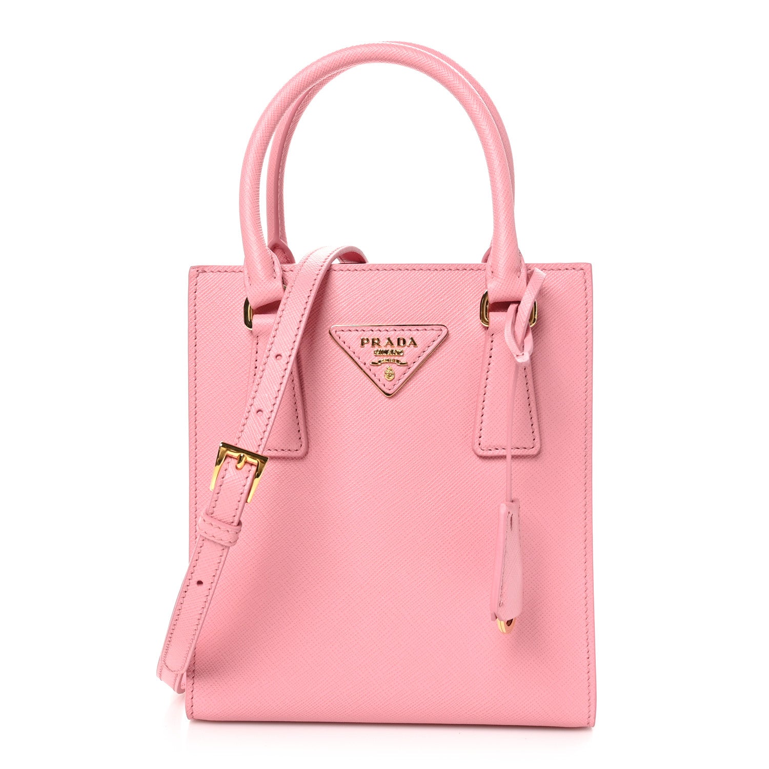 Prada Saffiano Lux Metal Triangle Handbag Pelato 1 of 9