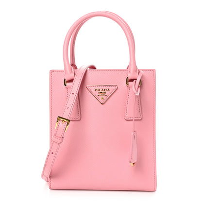 Prada Saffiano Lux Metal Triangle Handbag Pelato 1 of 9