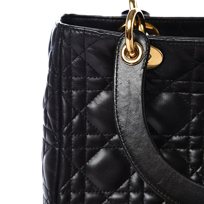 Christian Dior Lambskin Cannage Medium Lady Dior Black 11 of 12