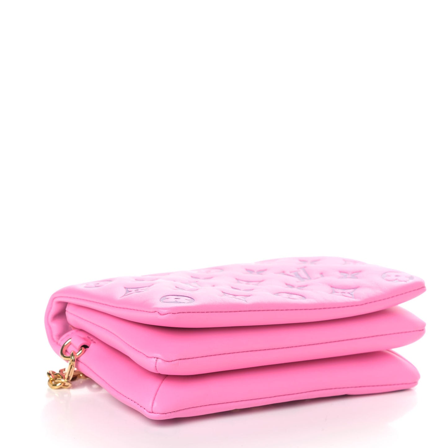 Lambskin Embossed Monogram Vuittamins Pochette Coussin Rose Violet